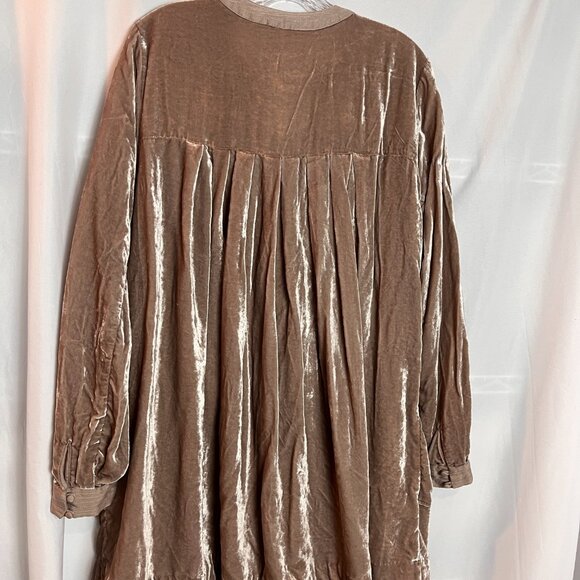 Women's Taupe Long slv v-neck Free People Tunic, Size S - Picture 7 of 7